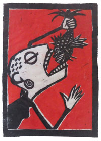Ohne Titel (Fischesserin, 1999, 11 x 16 cm, 50 Exemplare
