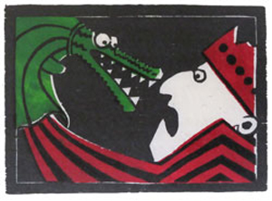 Ohne Titel (Kasper mit Krokodil), 2003, 19 x 13 cm, 25 Exemplare
